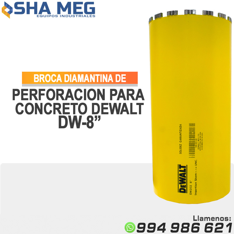 BROCA-DIAMANTINA-DE-PERFORACION-PARA-CONCRETO-DEWALT-DW-8.jpg BROCA PARA DIAMANTINA DE 8" DW202 DEWALT - Imagen 1