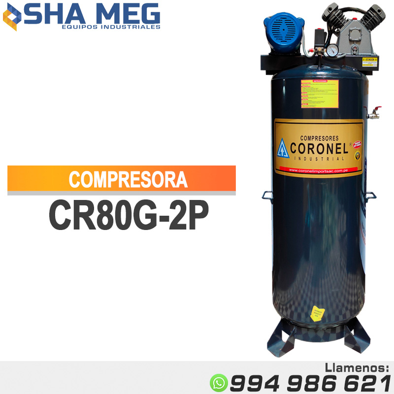 CR80G-2P-.jpg COMPRESORA DE AIRE CR80G-2T CORONEL - Imagen 1