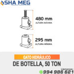 GATO HIDRÁULICO DE BOTELLA, 50 TON - Imagen 2
