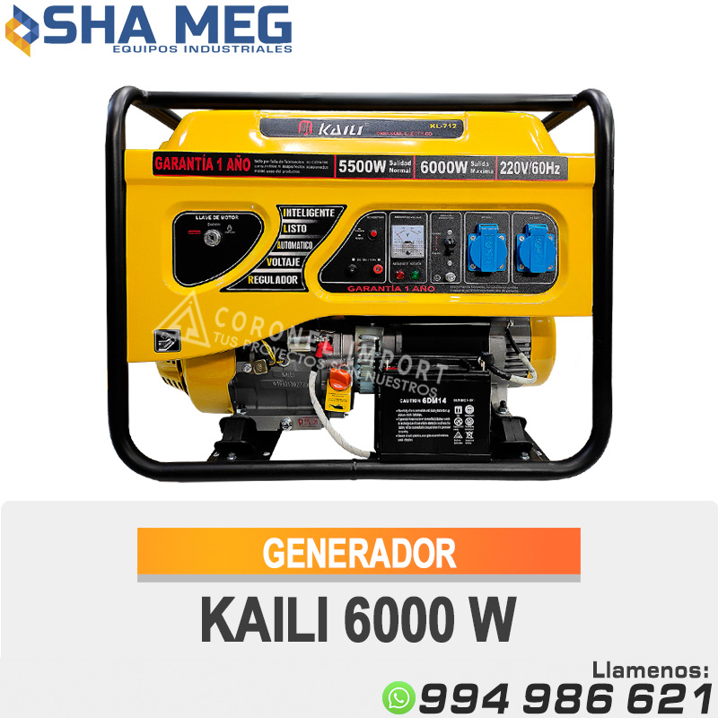 GENERADOR-KAILI-6000-W.jpg GENERADOR DE CORRIENTE 6000W KL712 KAILI - Imagen 1