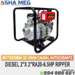 MOTOBOMBA DE GRAN CAUDAL AUTOCEBANTE DIESEL 2"X 2"RA20-6.5HP RIPPER