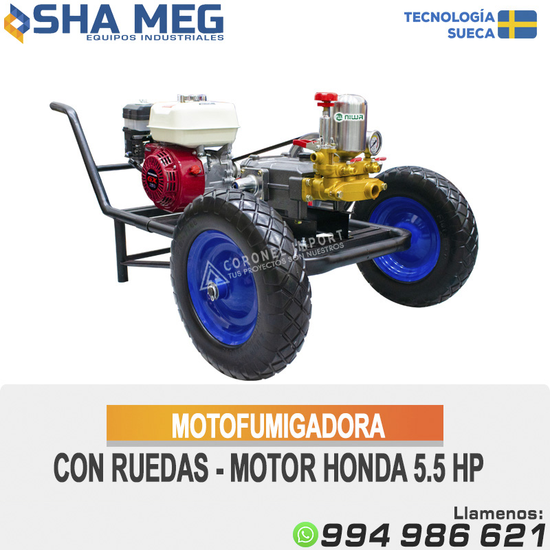 MOTOFUMIGADORA-CON-RUEDAS-MOTOR-HONDA-5.5-HP.jpg MCH160-40F MOTOFUMIGADORA ESTACIONARIA CON CARRETA Y LLANTAS DE 16" - Imagen 1