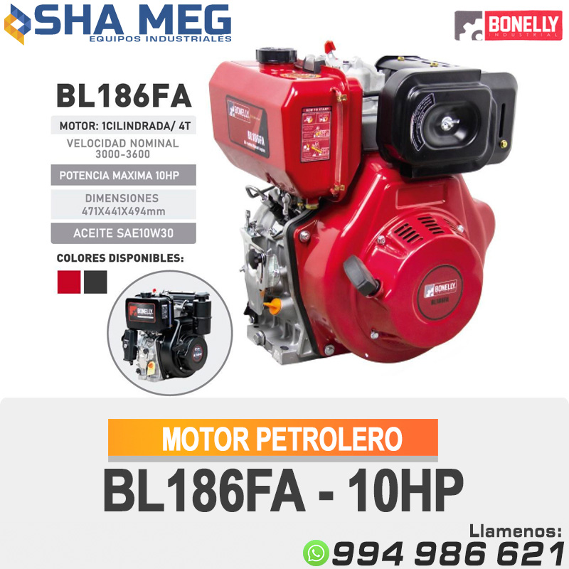 MOTOR-PETROLERO-BL186FA-10HP.jpg MOTOR ESTACIONARIO DIESEL BL186FA BONELLY - Imagen 1